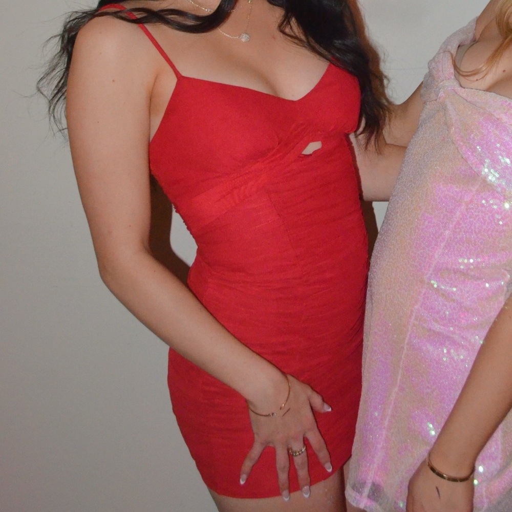Macy’s red mini dress size small